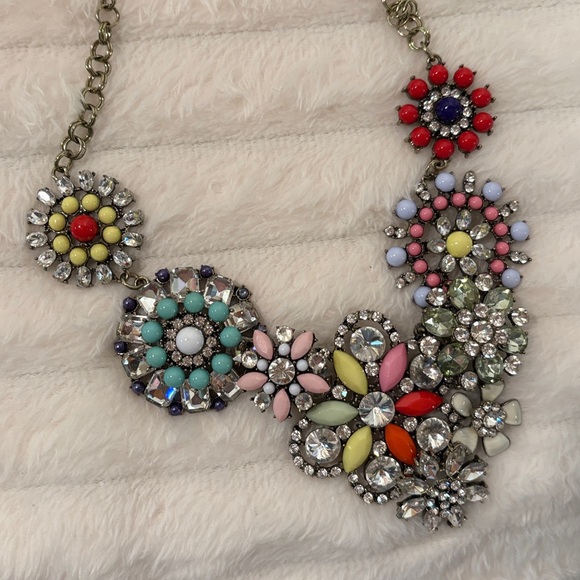 J Crew Floral Multicolor Statement Necklace - Picture 9 of 13